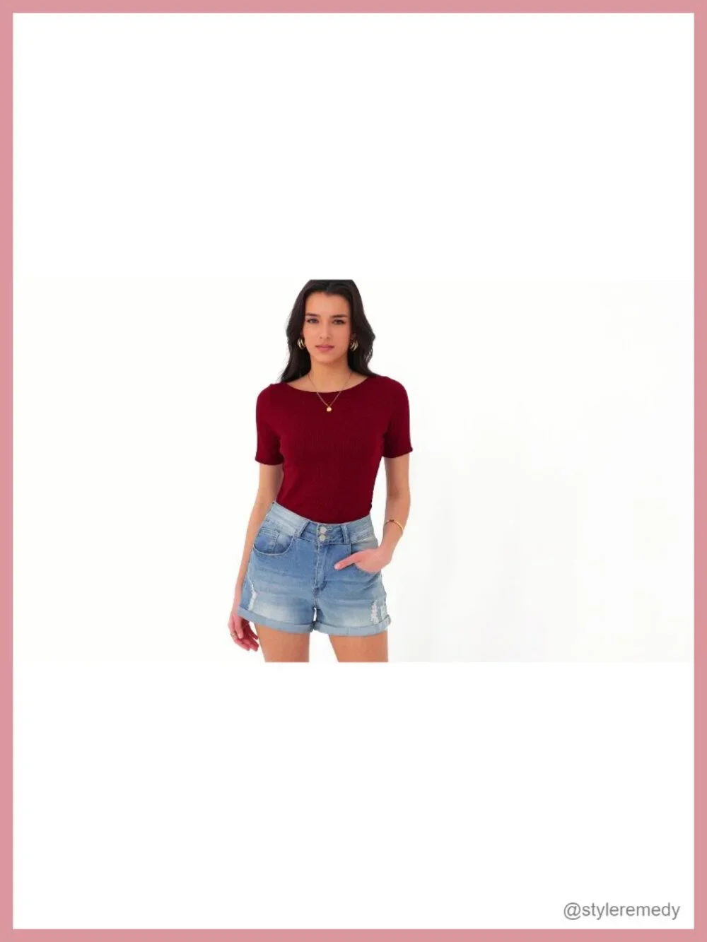 Short Sleeve Boat Neck Ribbed Knit Slim Fit T-Shirt Women's Basic Top